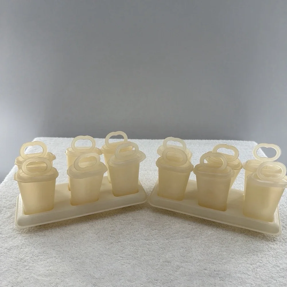 Vintage Tupperware Popsicle Freezer Pop Makers 2 Sets 12 Molds 2 Trays Complete